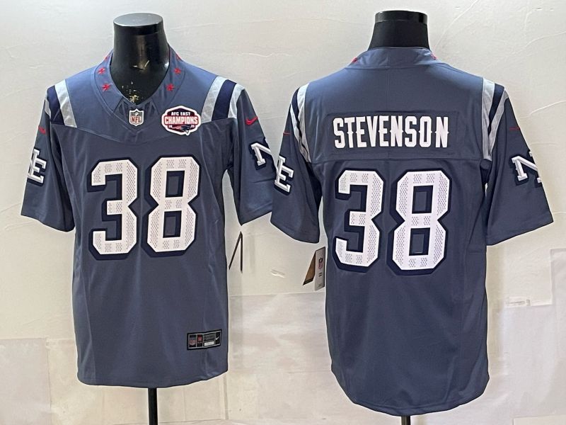 Men 2026 New England Patriots #38 Stevenson Blue 5th generations Nike Limited NFL Jersey style 012->more jerseys->MLB Jersey